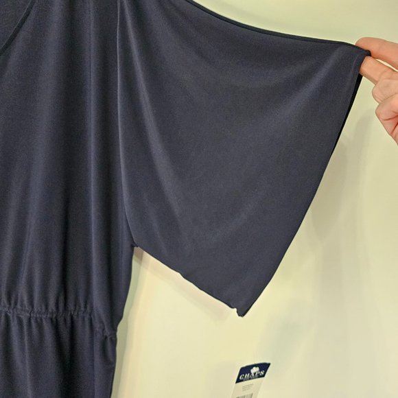 NWT Chaps size XL Short Sleeve top in Navy Blue - Picture 3 of 6